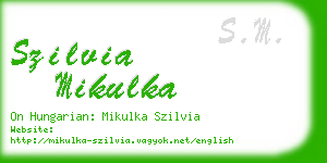 szilvia mikulka business card